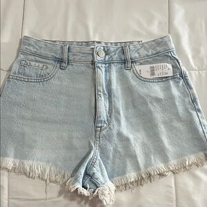 PacSun Light Wash Frayed Hem Jean Shorts